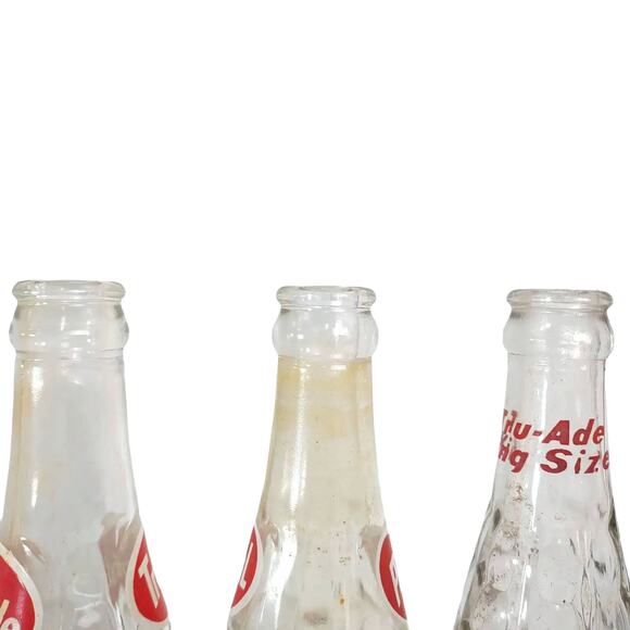 Set of 3 Vintage TRU-ADE 10oz ACL Glass Soda Bottles, PAL, King Size W Jefferson - Picture 3 of 8